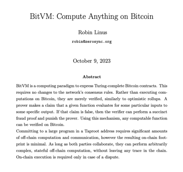 BTC 生态扩容方案巡礼：BitVM，蚀刻的艺术
