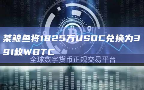 某鲸鱼将1825万USDC兑换为391枚WBTC