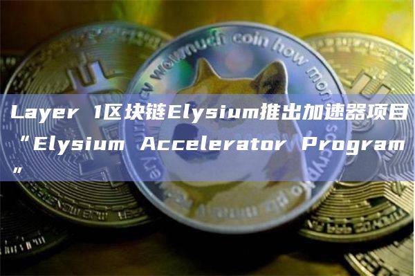 Layer 1区块链Elysium推出加速器项目“Elysium Accelerator Program”