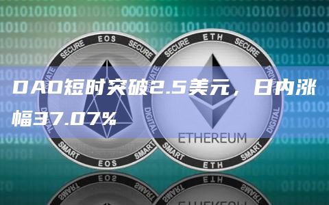 DAO短时突破2.5美元，日内涨幅37.07%