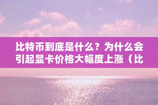 比特币到底是什么？为什么会引起显卡价格大幅度上涨（比特币 零和）