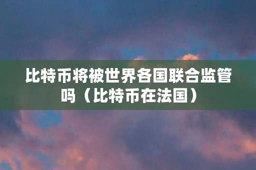 比特币将被世界各国联合监管吗（比特币在法国）
