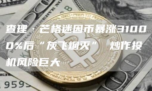 查理·芒格迷因币暴涨31000%后“灰飞烟灭” 炒作投机风险巨大