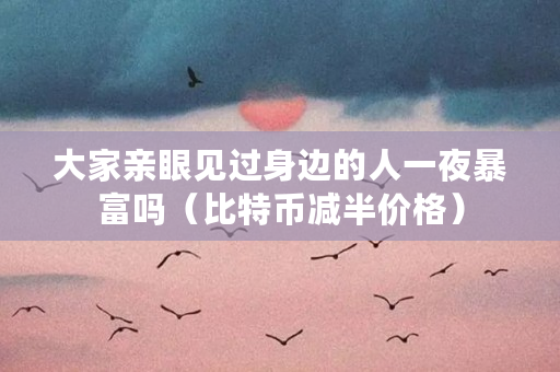 大家亲眼见过身边的人一夜暴富吗（比特币减半价格）