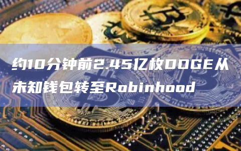 约10分钟前2.45亿枚DOGE从未知钱包转至Robinhood